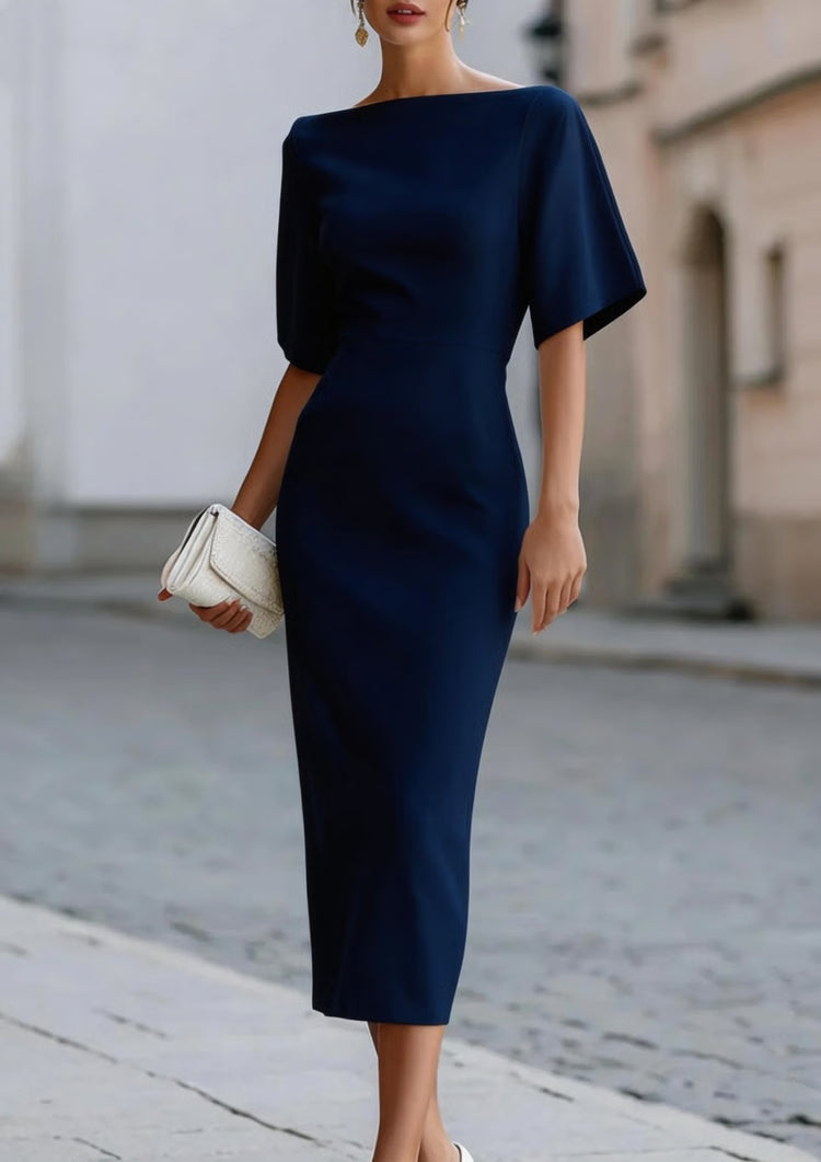 Boat Neck Midi Dress for Women
