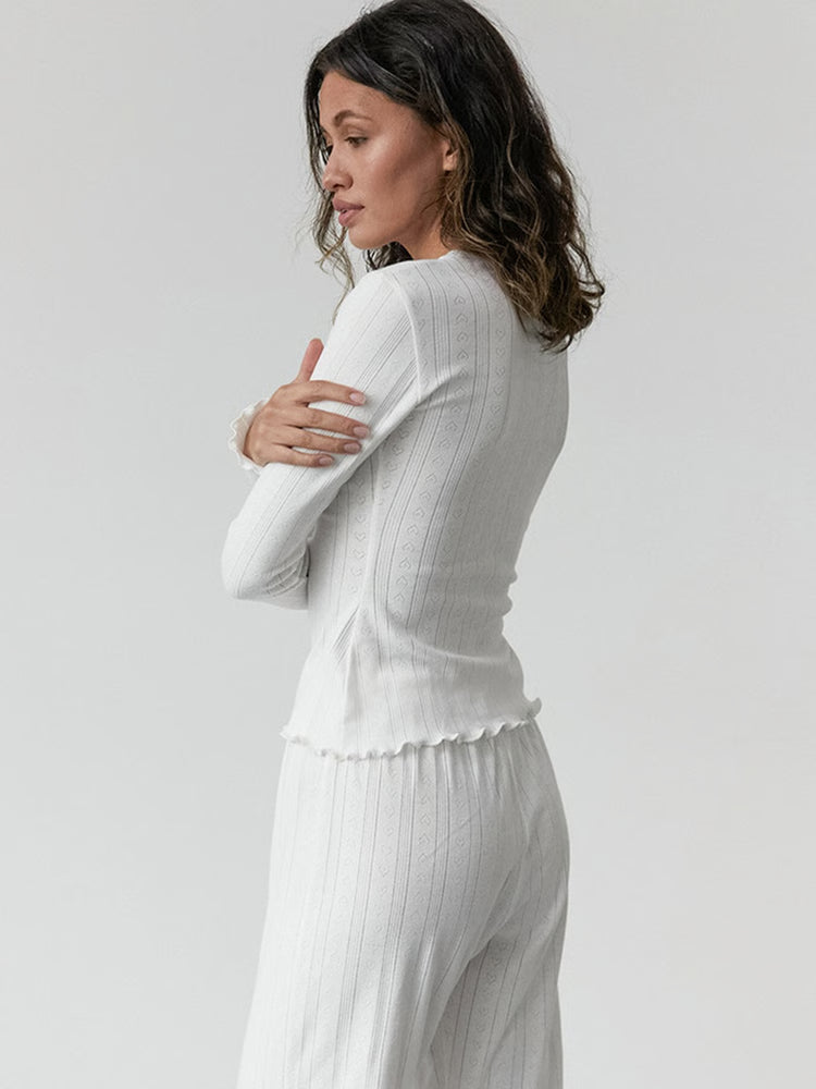 Women’s Jacquard Long Sleeve Pajama Set