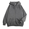 Men’s Loose Fit Solid Color Zip-Up Hoodie Jacket