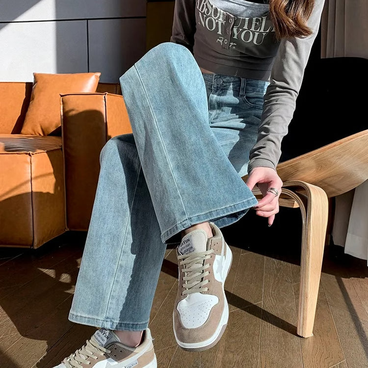 Women’s High-Waist Straight Wide-Leg Relaxed Fit Jeans