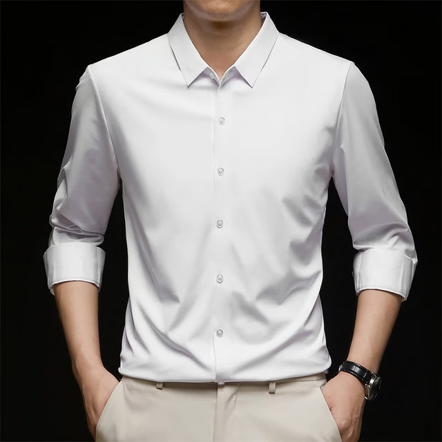 Men's Wrinkle Resistant Business Casual Long Sleeve Shirt