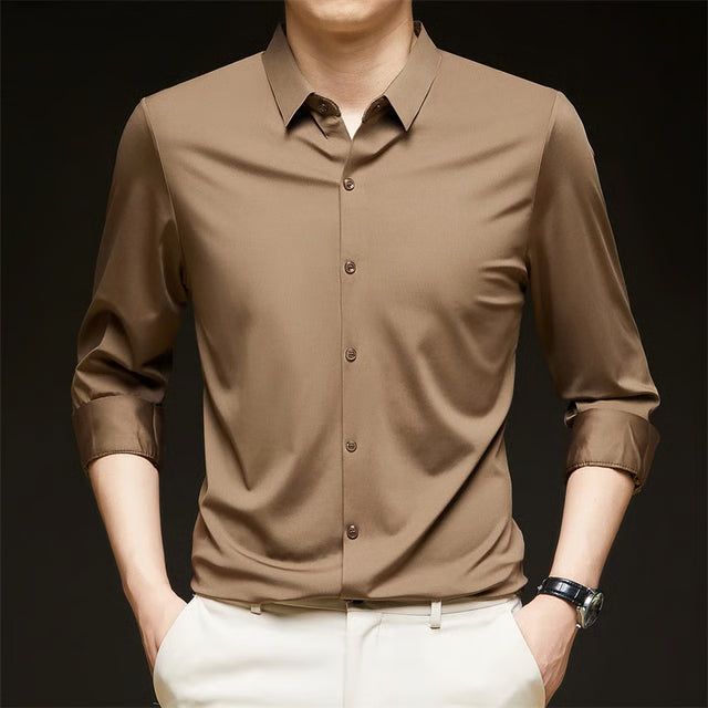 Men's Wrinkle Resistant Business Casual Long Sleeve Shirt