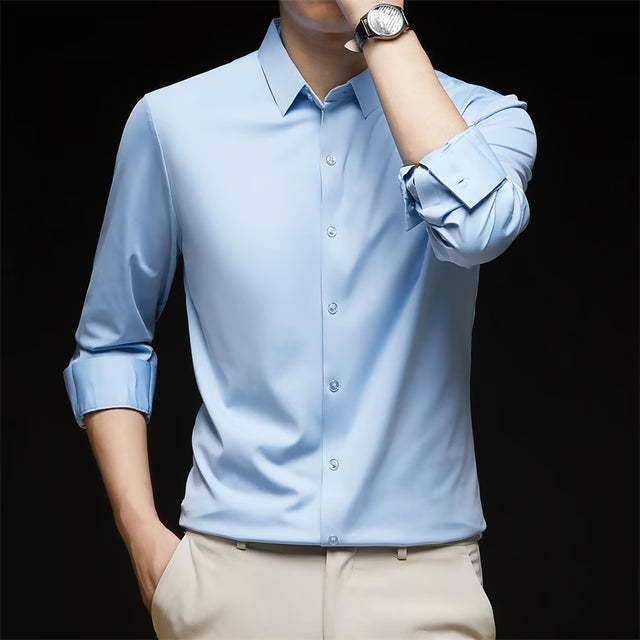 Men's Wrinkle Resistant Business Casual Long Sleeve Shirt